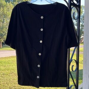 ⭐️ Elsie of Miami black cardigan sweater top button up piece 2 of 3 pc set L